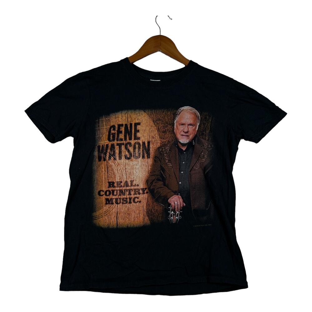 Rare! Gene Watson Signature Black Real Country Music Men's T-shirt sz M